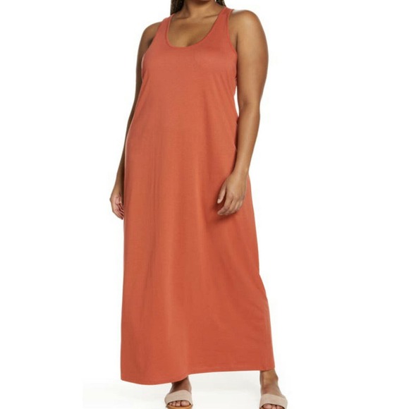 New Treasure & Bond Tank Midi Dress Sleeveless Red Sauce XXL Travel Beach aa4 - Picture 1 of 4